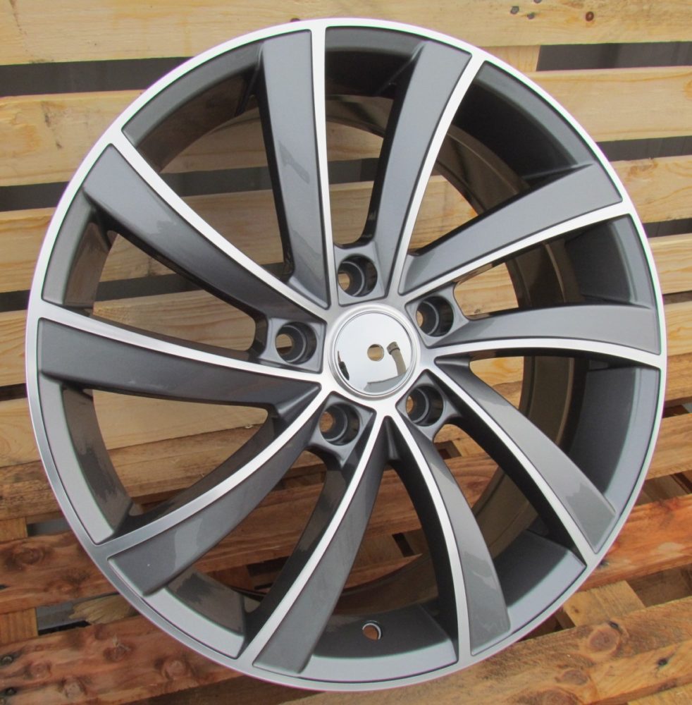 Skoda SK523  Pelēks ar pulētu virsmu un pulverlaku R18 5X112 7.5J et45 57.1