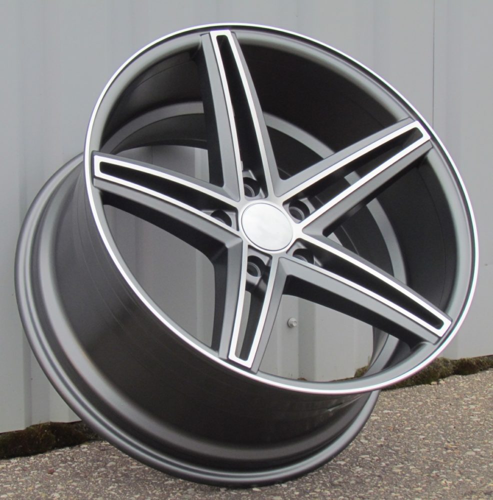 QC521  Pelēks pusmatēts ar pulētu virsmu R18 5X120 9J et35 72.6
