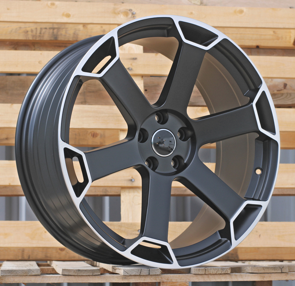 Audi YF6149  Melns pusmatēts ar pulētu malu R21 5X112 9J et30 66.5