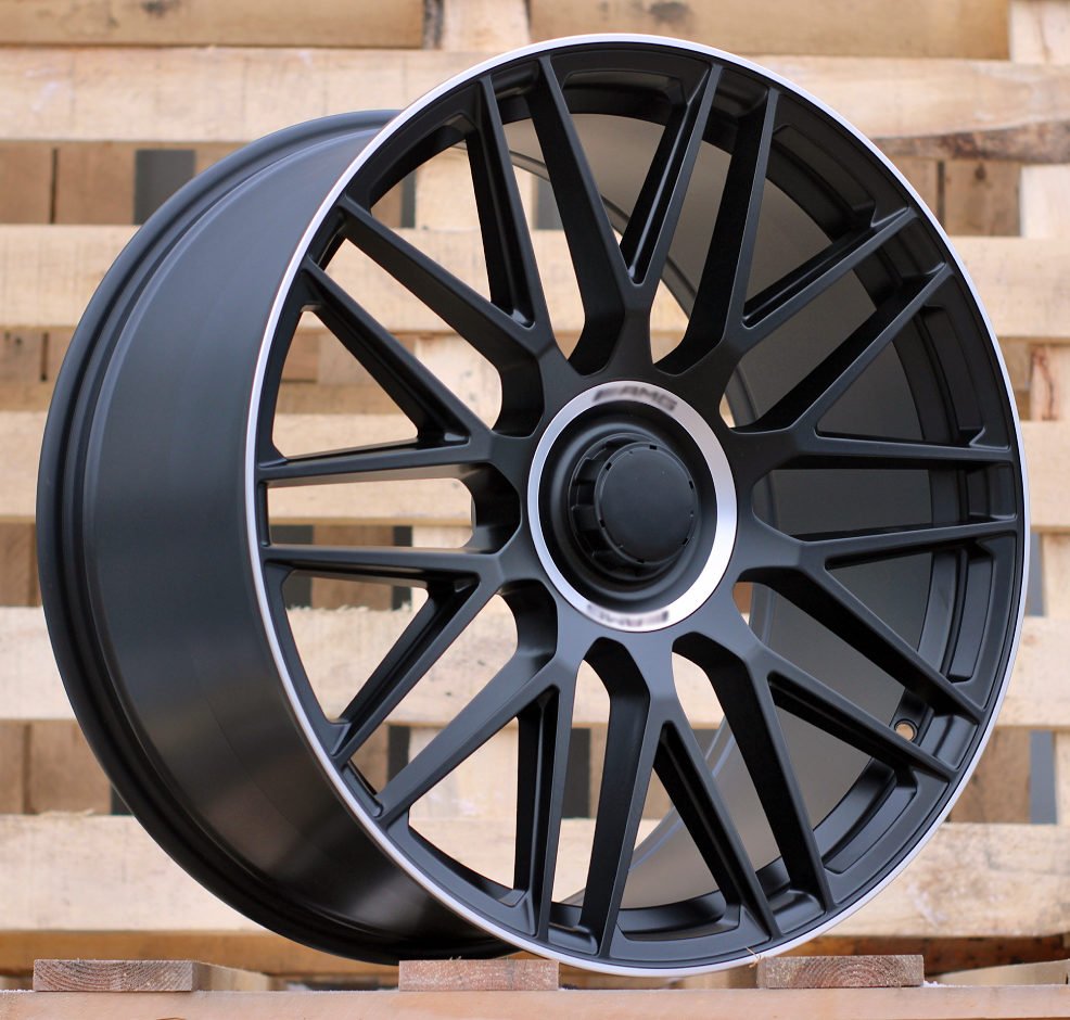 Mercedes Y0207  Melns pusmatēts ar pulētu malu R21 5X112 9J et30 66.6