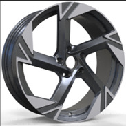 Volkswagen YF5754  Melns pusmatēts ar pulētu virsmu R18 5X112 7.5J et45 57.1