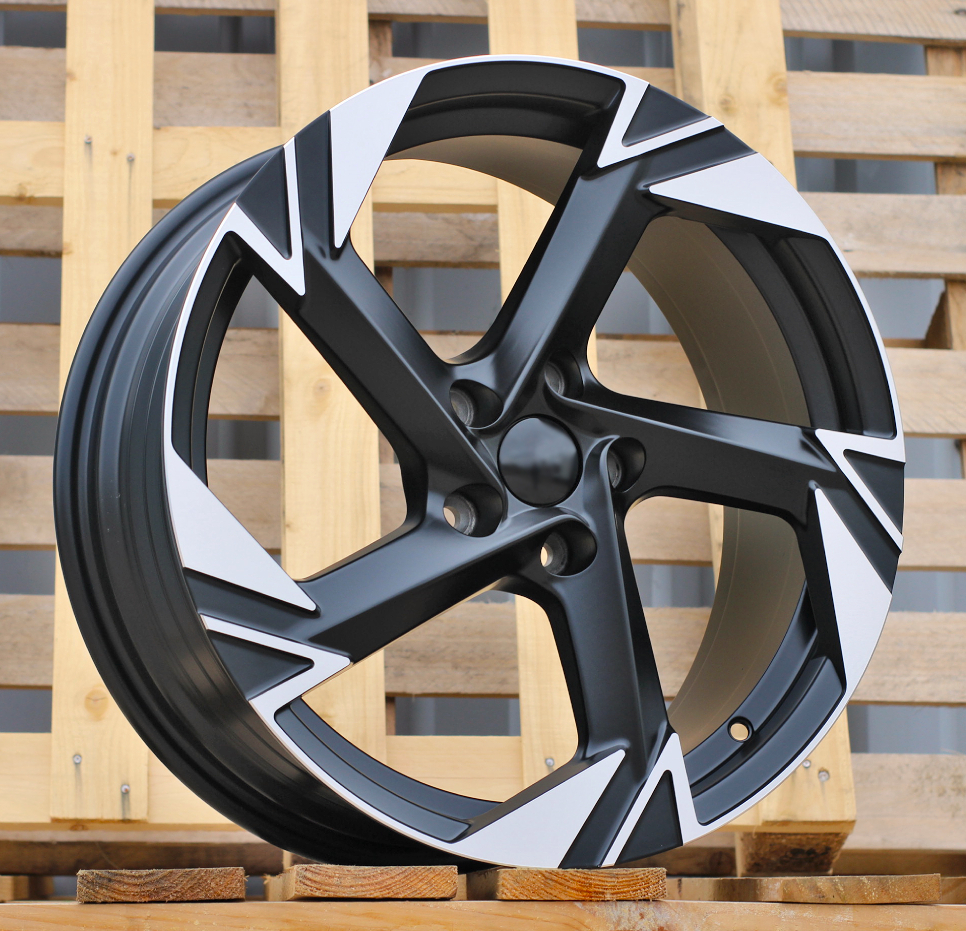 Volkswagen YF5754  Melns pusmatēts ar pulētu virsmu R18 5X112 7.5J et45 57.1