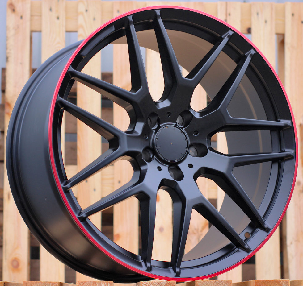 Mercedes FE115  Melns ar sarkanu malu R22 5X130 10J et36 84.1