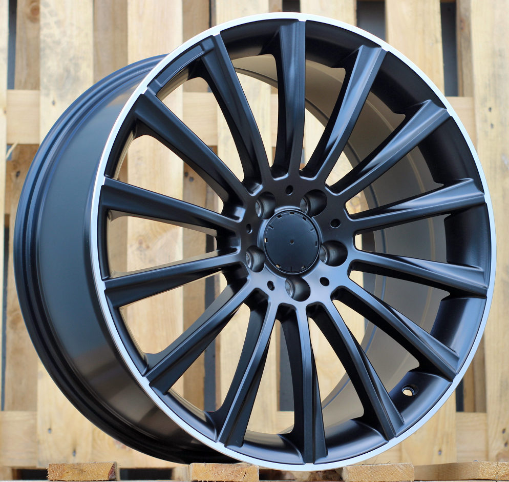 Mercedes B1048  Melns pusmatēts ar pulētu malu R18 5X112 8.5J et48 66.6