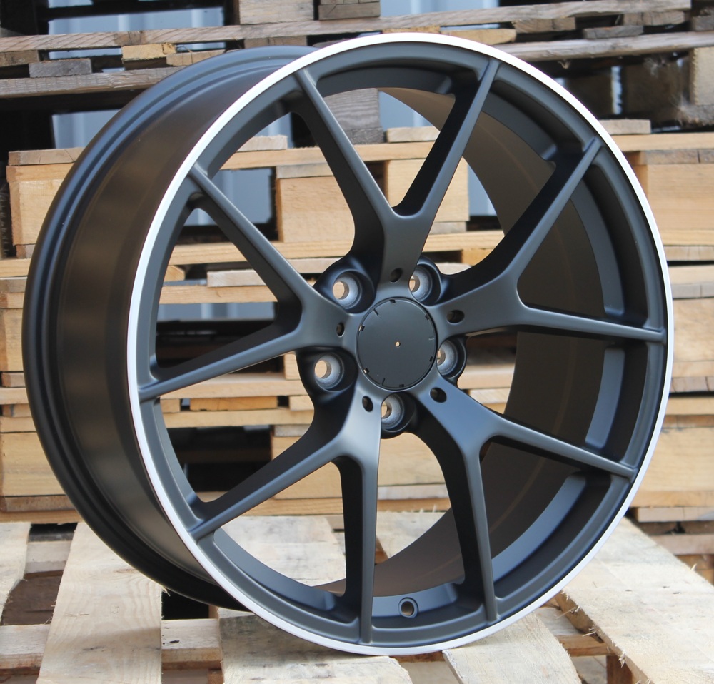 Mercedes XE384  Melns matēts ar pulētu malu R19 5X112 9J et45 66.6