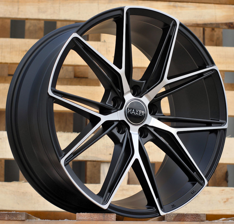 HX043  Melns pusmatēts ar pulētu virsmu R19 5X112 8.5J et40 66.6