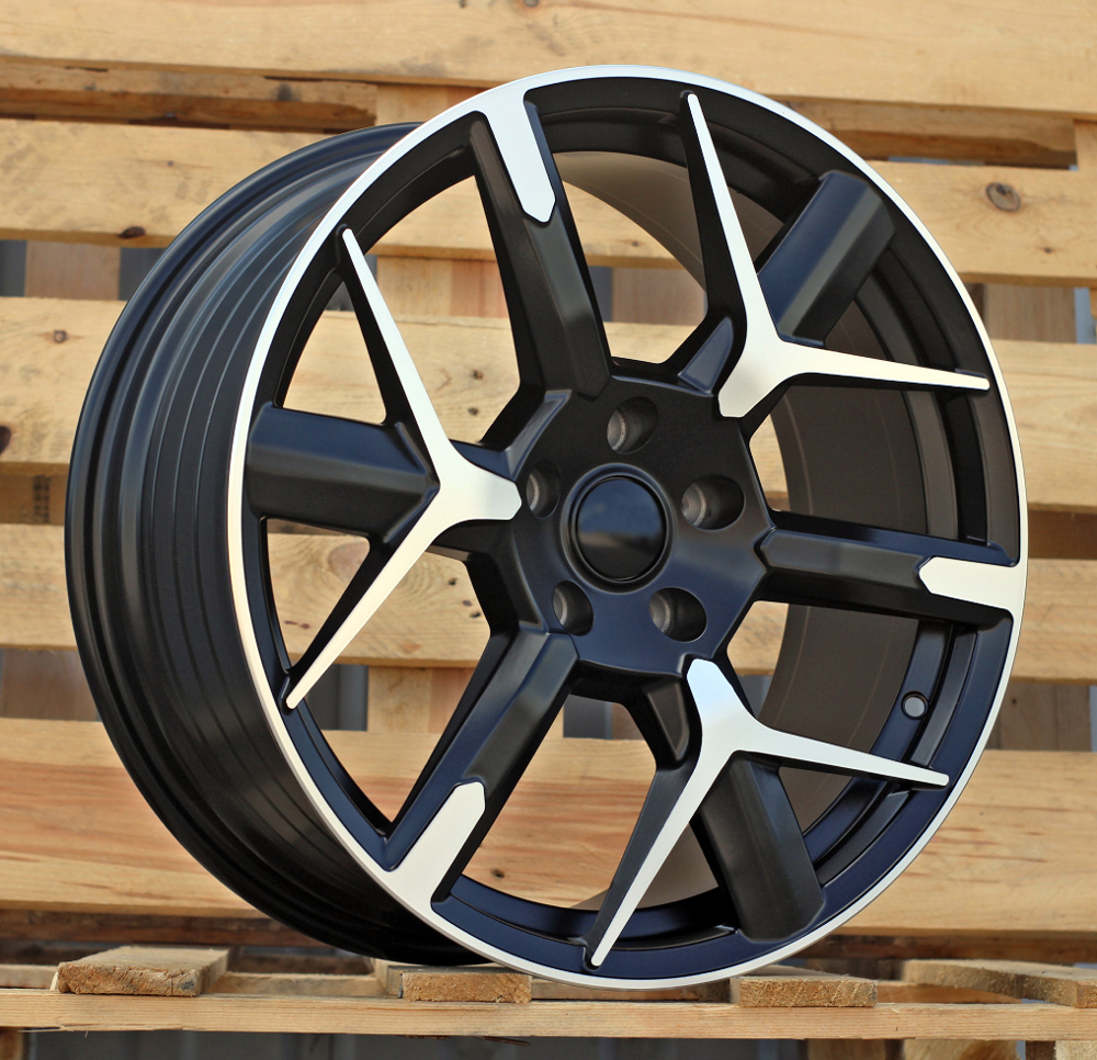 YF6147  Melns pusmatēts ar pulētu virsmu R18 5X112 8J et40 57.1