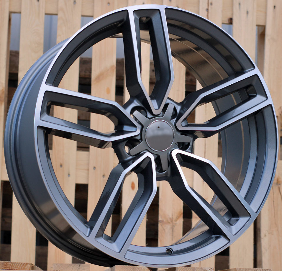 Audi BK916  Pelēks ar pulētu virsmu un pulverlaku R19 5X112 8J et35 66.5