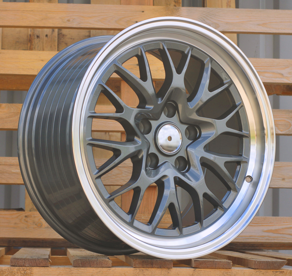 A1408  Pelēks Gunmetal ar pulētu malu R18 5X120 8J et20 74.1